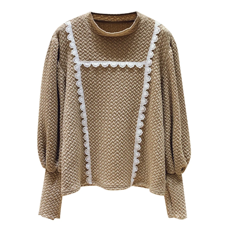 

Puff Sleeve Knitted Ladies Tops 2020 Winter Women's Sweater Loose Turtleneck Female Jumpers One Size Jerseys Clothes