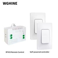 wghine wireless remote control wall light switch 1gang 2 way push button no battery self powered waterproof power switch home