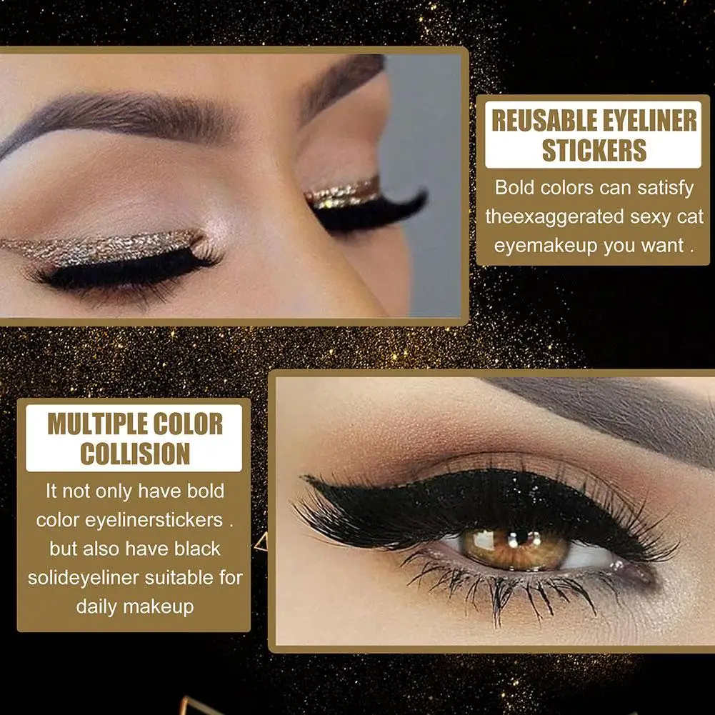 

New Sexy Smoky Eye Makeup Reusable Eyeliner Stickers Cat Eye Makeup Double Eyelid Sticker Eyeliner Eyelash Stickers Product