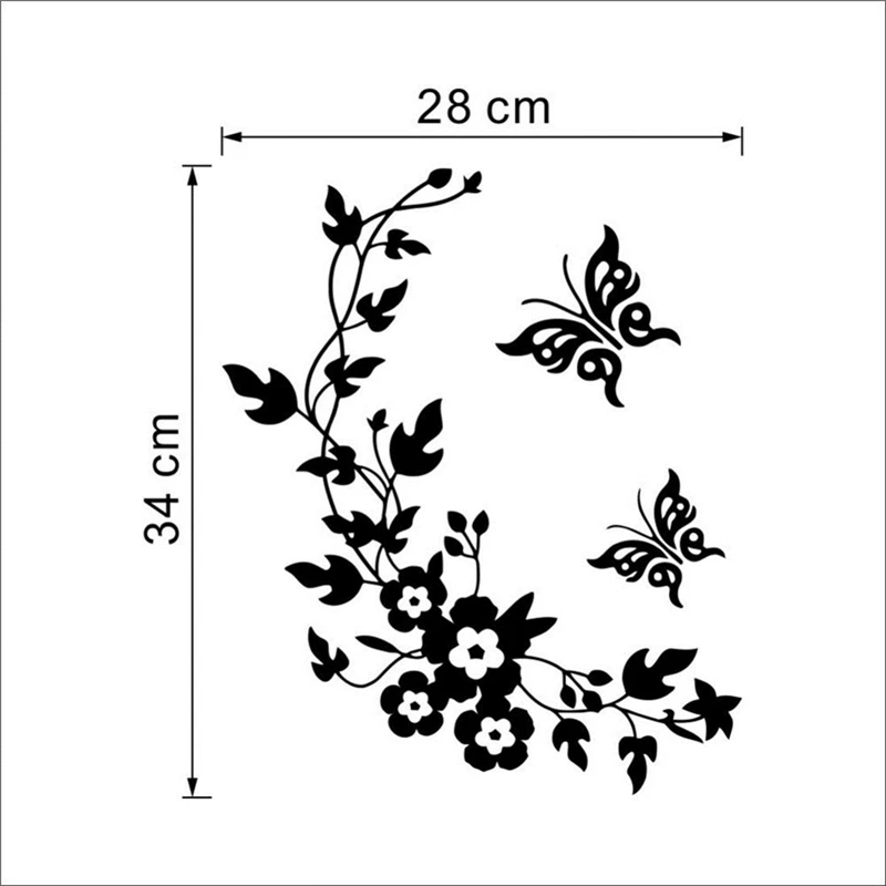 3D butterfly flowers wall sticker for kids room bedroom living fridge stickers home decor DIY 3d | Дом и сад