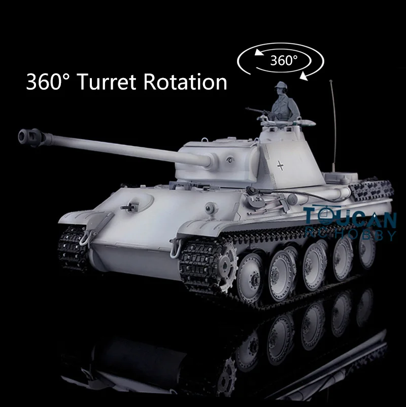 Heng Long 1/16 Снежный RC Танк 7.0 пластиковая немецкая пантера G RTR 3879 360 ° вращающаяся
