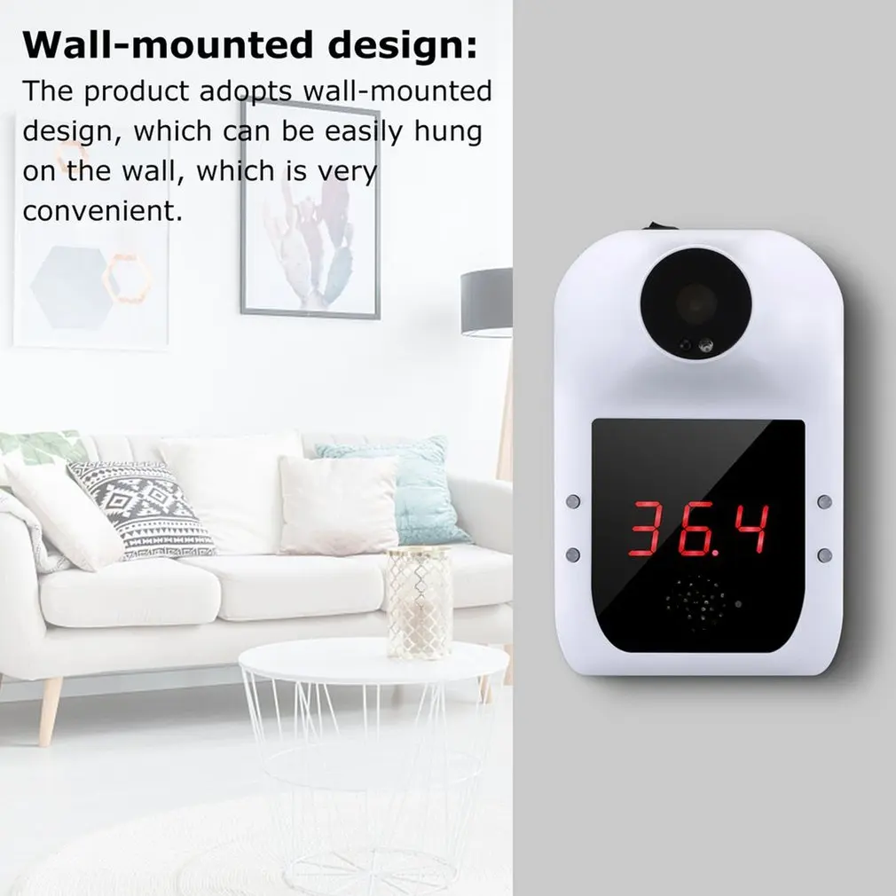 Бесконтактный цифровой инфракрасный ЛОБНЫЙ термометр с ЖК-дисплеем Белый