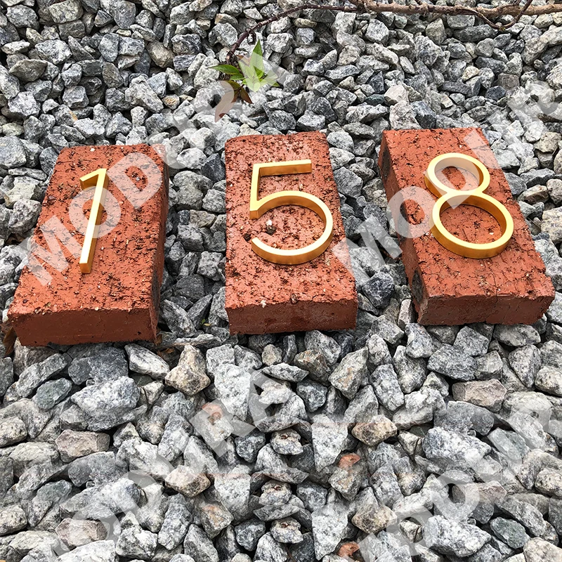 127 мм плавающий современный номер дома атласные латунные двери домашние адресные