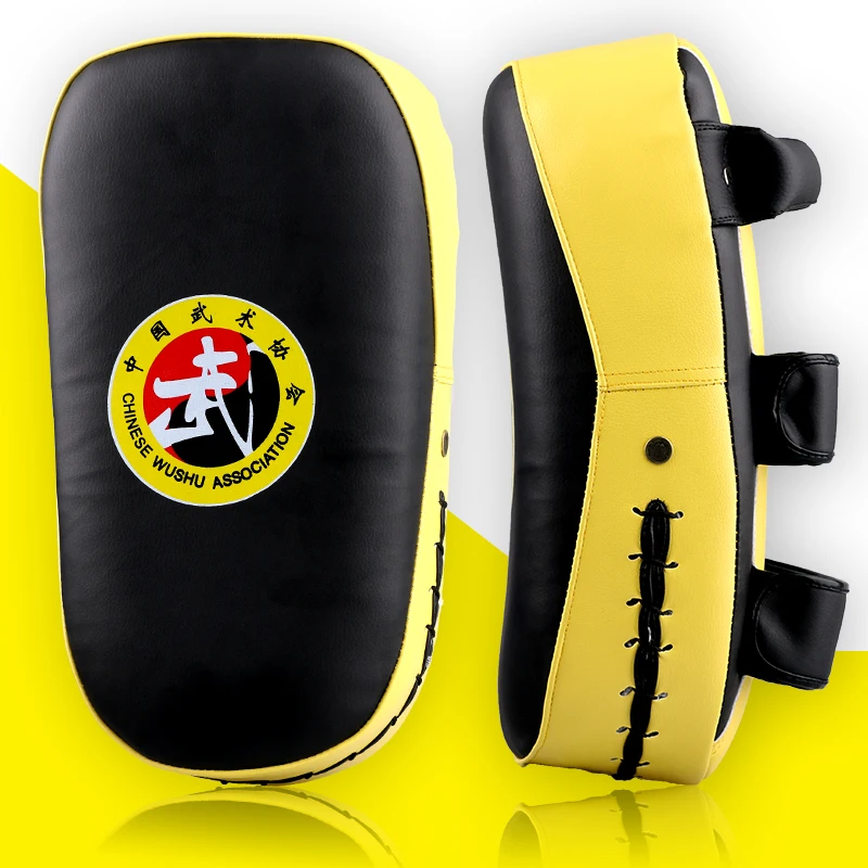 

GINGPAI Sanda Boxing Foot Target MMA Muay Thai TKD Perforated Curve Pad PU Leather Taekwondo MMA Hand and Foot Square Arc Target