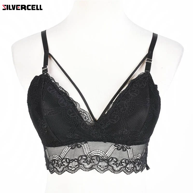 Сексуальный женский кружевной бюстгальтер без косточек цветочный бюстье