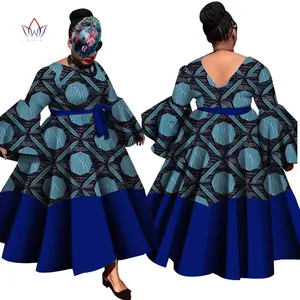 Новинка 2021, женские традиционные африканские платья, брендовая одежда на заказ, Африканский воск, Дашики, тонкое длинное платье большого размера 6xl BRW WY4628