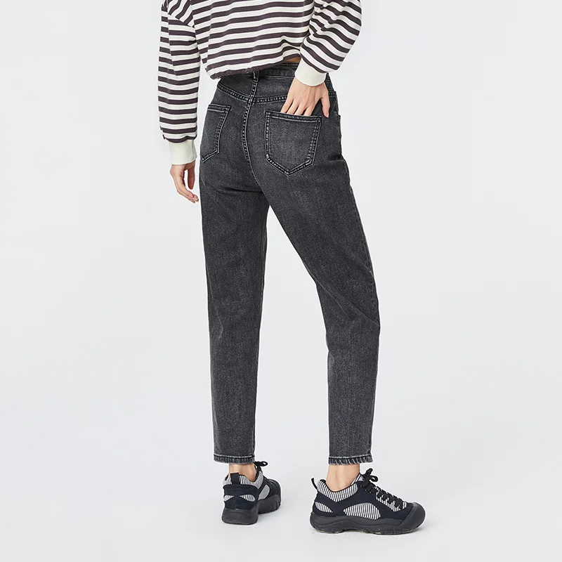 

SEMIR Jeans Women 2021 New Loose Straight Pants Smart Thermostat Pants High Waist Thin Demin Pants All-Match