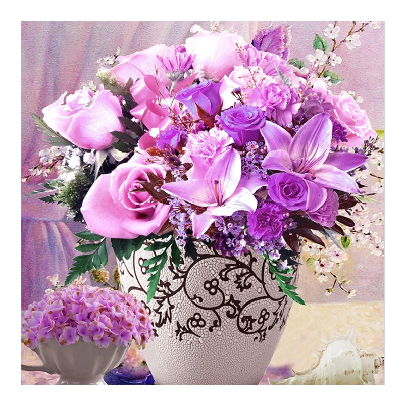 5D DIY Алмазная вышивка картина мозаика фиолетовый цветок свадьба полный горный