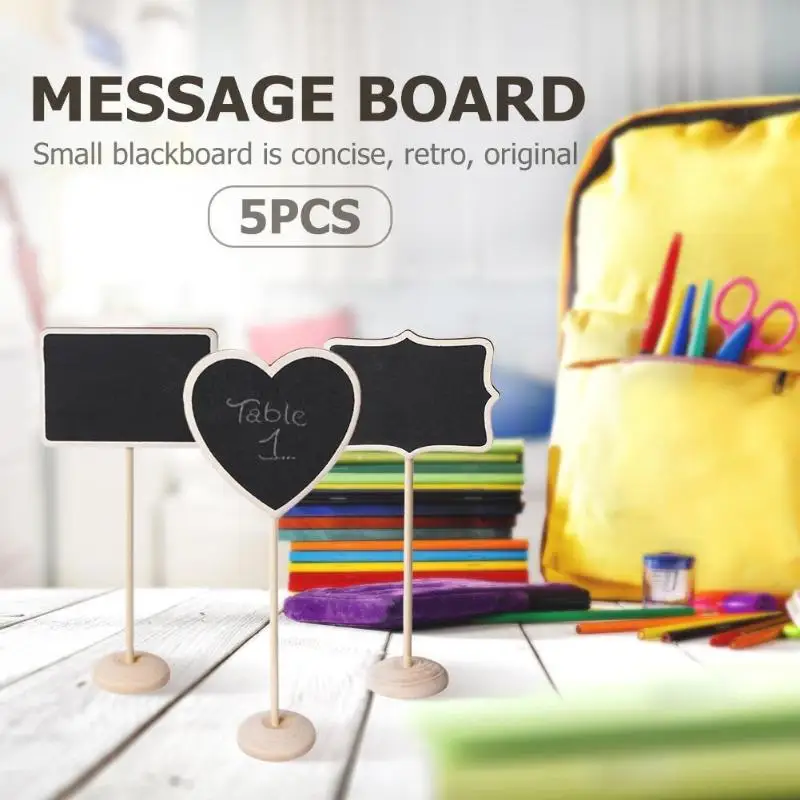 Новинка 5 шт. Мини Деревянные мелки доски знаки для записей свадебного украшения