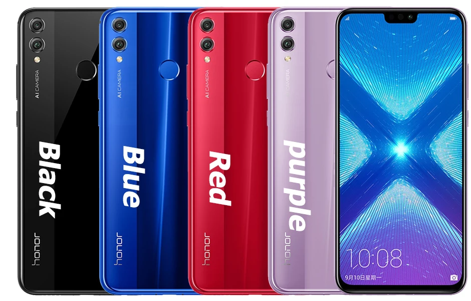 Полноэкранный Смартфон Honor 8X6,5 дюйма с глобальной прошивкой OTA, не 8x max, мобильный телефон Android 8,1, Восьмиядерный сканер отпечатков пальцев