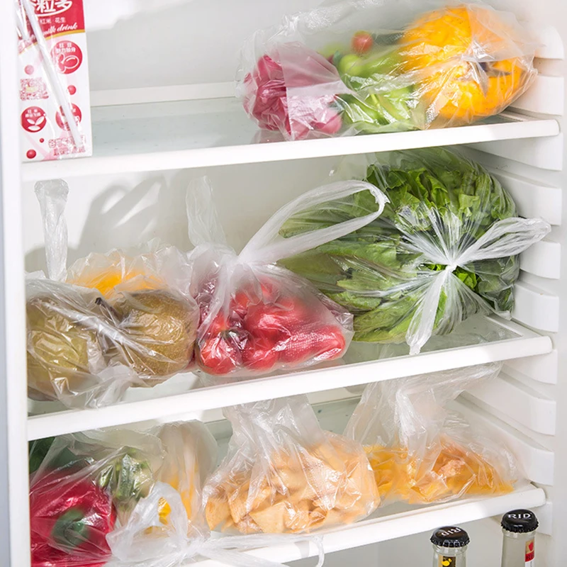 

100pcs Disposable Food Storage Bags Produce Roll Heavy Duty Vegetable Bags Fresh-keeping bag Freezer Bags Kitchen Organizer