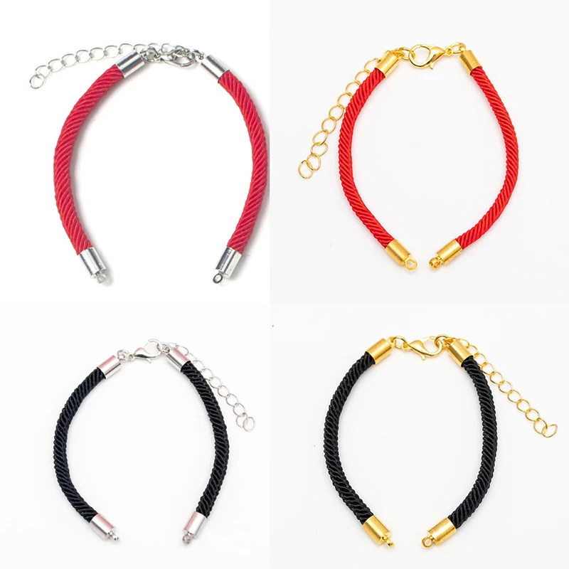 5PCS/Lot 3mm Black Red Rope Accessories Adjustable Link Chain for DIY Connectors Charms Bracelets Jewelry Making | Украшения и