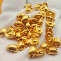 1pcs real 24kt yellow gold pendant women 3d luck bless yuanbao ingot bead guaranteed 24k pure gold best gift