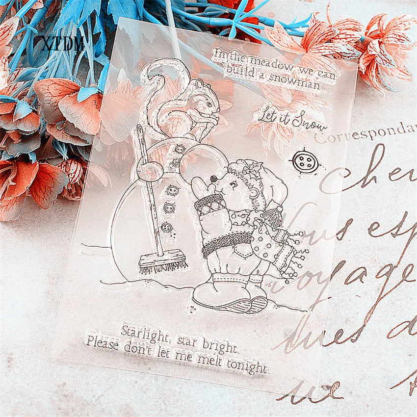 Горячая Распродажа Снеговик прозрачные штампы/силиконовые уплотнения роликовый