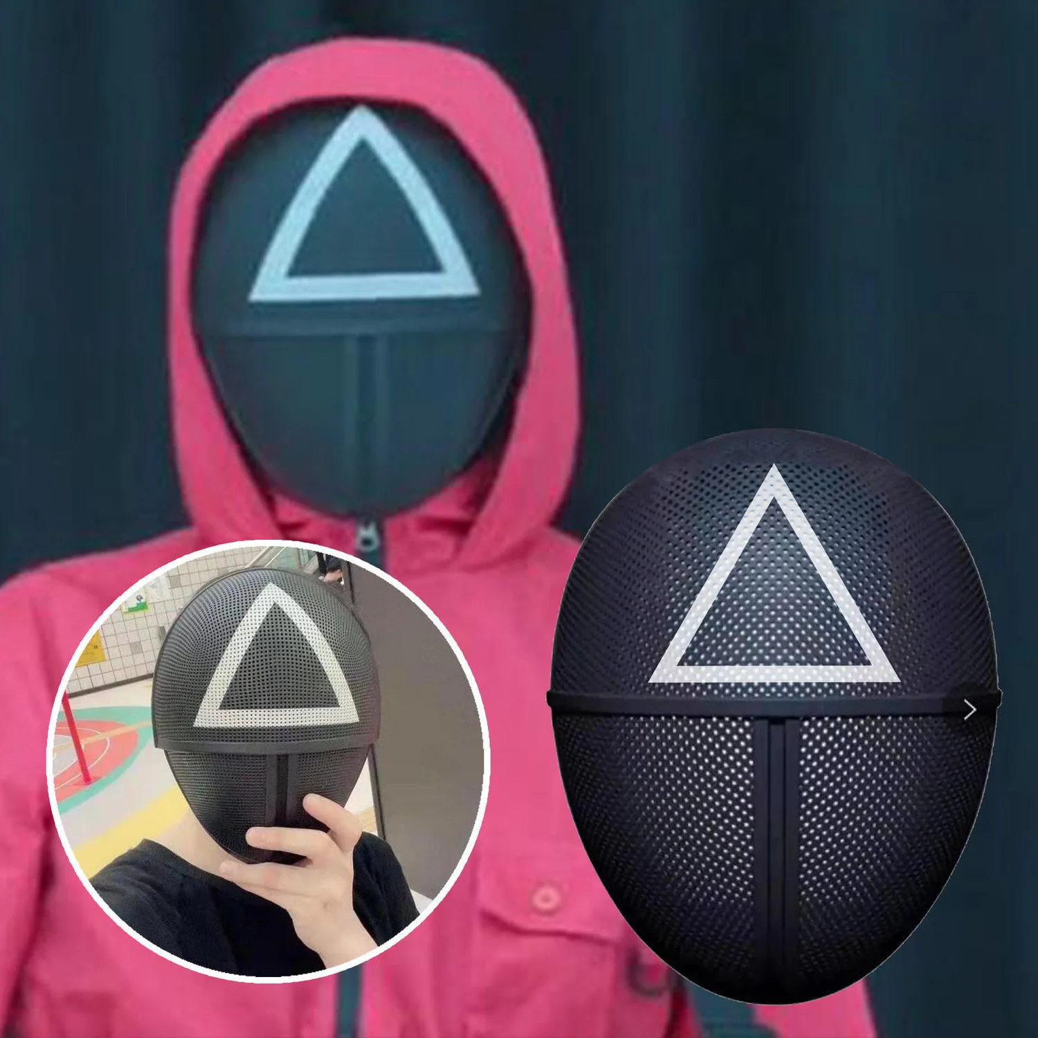 

Squid Game Mask COS Cosplay Pretends To Play The Korean TV Series Halloween Party Full Face Masks Masquerade Accessories 1PC