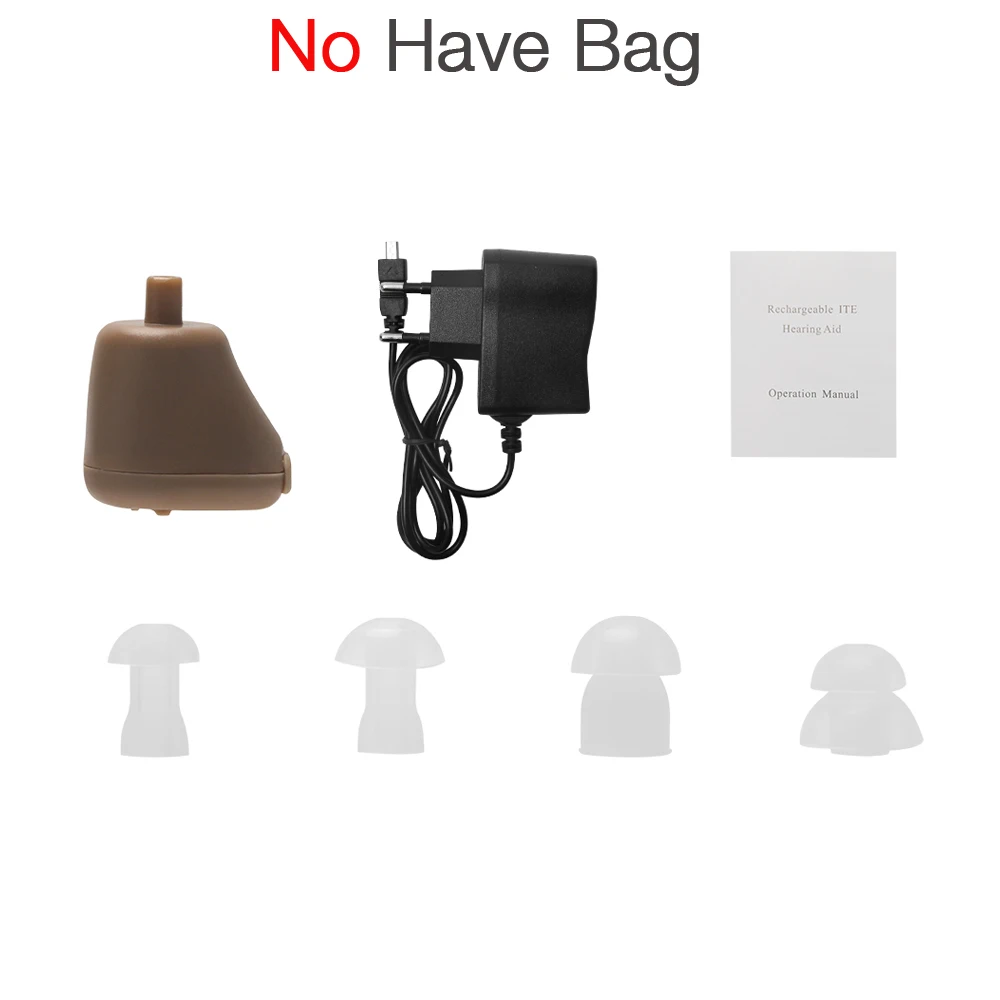 NO Have Bag Слуховой аппарат AXON K-88 Перезаряжаемые компактный слуховой аппарат усилитель звука Невидимый четкий звук для глухих пожилых Ухо Уход устройства - Цвет: NO Have Bag
