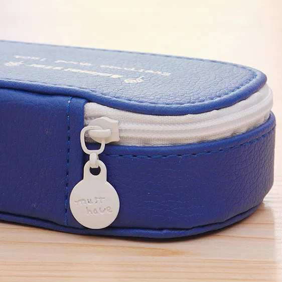 Искусственная кожа на молнии пенал для карандашей Мультфильм Креативный большой