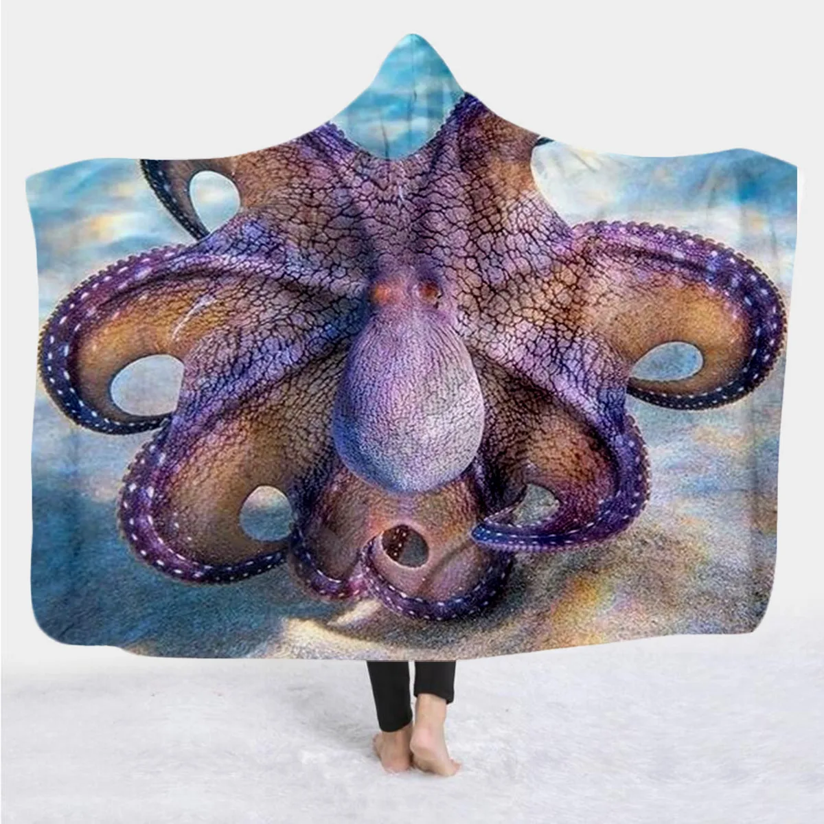 

Octopus Hooded Blanket 3D Over Printed Unisex Hooded Blanket Wearable Blanket Adults Kids 02