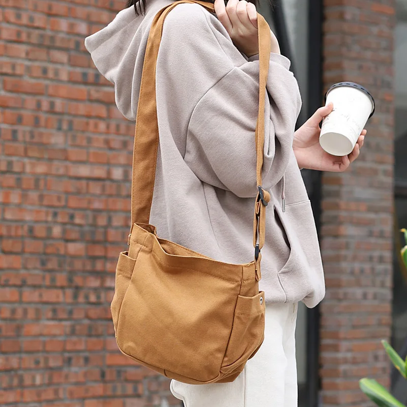 

Универсальная модная однотонная тканевая сумка для отдыха Студенческая холщовая японская и Корейская простая литературная и художественн...