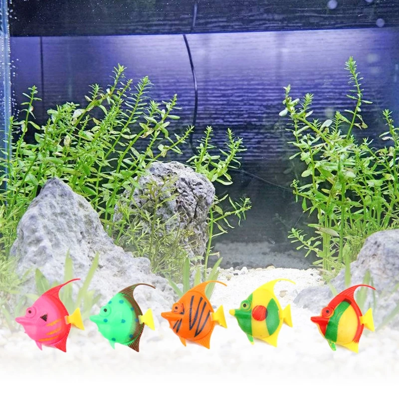 

20 Pieces Plastic Artificial Fish Aquarium Dcor Thematic Ornaments Random Color
