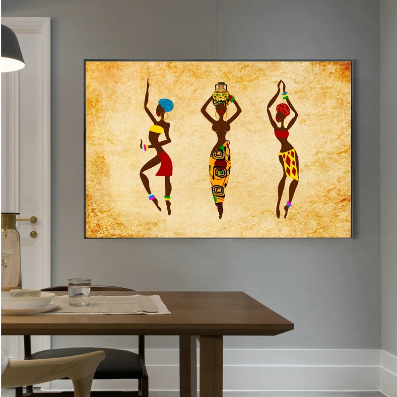 

Abstract African Woman Vintage Portrait Oil Painting on Canvas Wall Art Posters Prints Picture for Living Room Home Decoration
