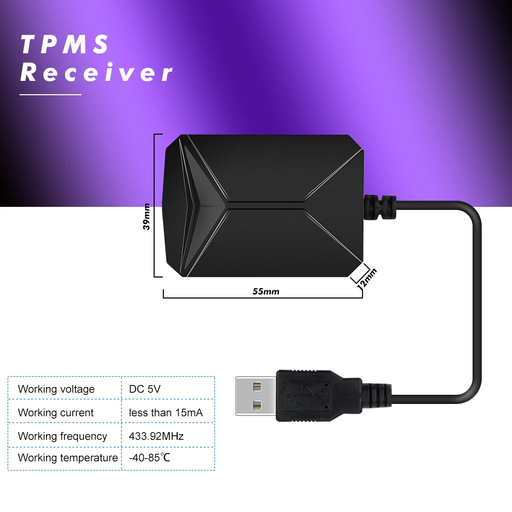 Система мониторинга давления в шинах TPMS с USB и Android дисплеем система сигнализации