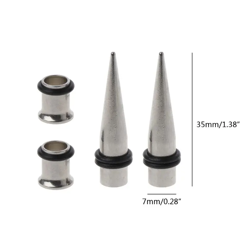

Gauge 7mm Pair of 316l Steel Tapers and Tunnels Ear Stretching Kit Body Jewelry R2LE