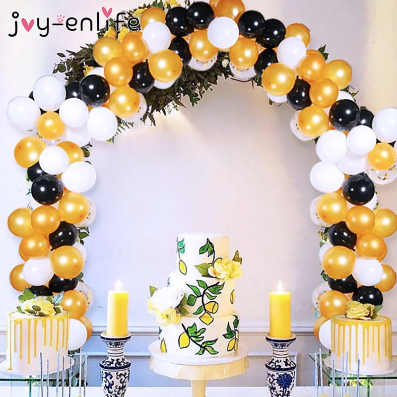 113 шт./компл. черные золотые латексные шары арочный комплект Confetti из латекса