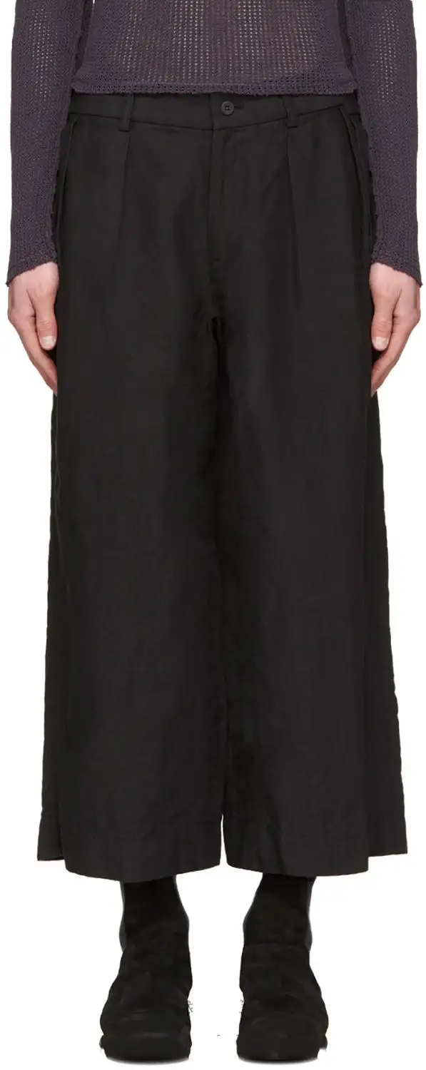 Брюки мужские льняные прямые с широкими штанинами повседневные Модные городские