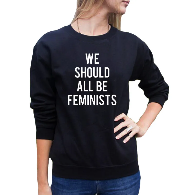 Женская толстовка с длинным рукавом и круглым вырезом Besikom We All Be femininists забавная