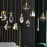 nordic postmodern led luxury crystal chandeliers bedroom bedside lamp modern lighting dining room light fixtures