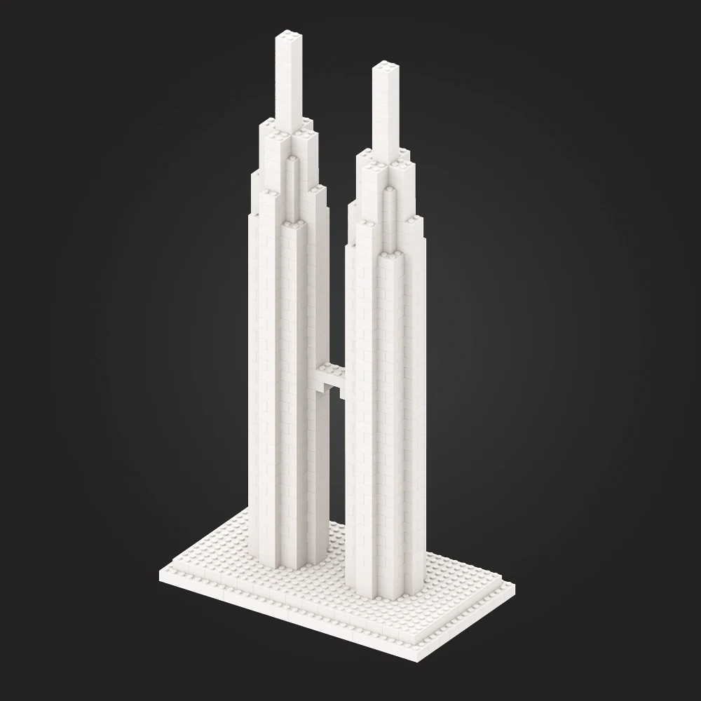 Креативные строительные блоки 50 см Петронас двойные башни мировая архитектура