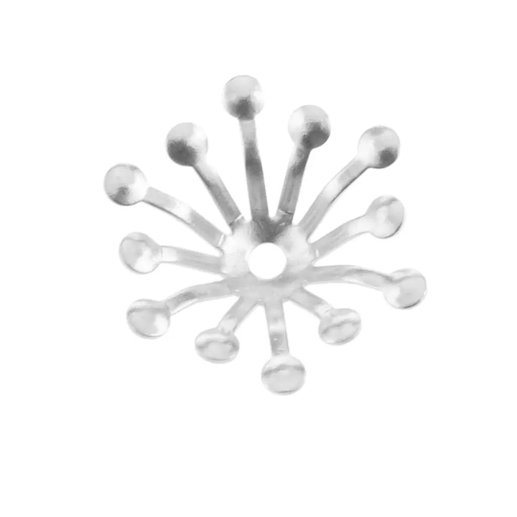 Pack of 200 Pcs 0.51inch White Tone Copper Filigree Flower Bead Caps End 13mm in Diameter for DIY Jewelry Making | Украшения и