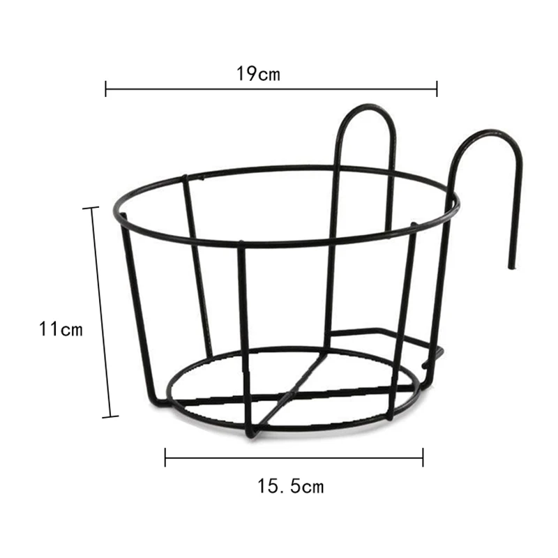 

3Pcs Flower Rack Iron Art Stand Ornament Plant Garden Hanging Pot Holder Balcony Frame Railing Home Wall-Mounted Bracket
