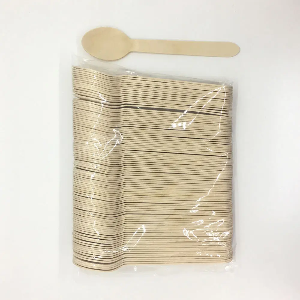 Description Picture 4 of item50pcs/pack Bamboo Wooden Cutlery Biodegradable Knives Forks Spoons Disposable Dinnerware Set Kitchen Dining Bar Tableware