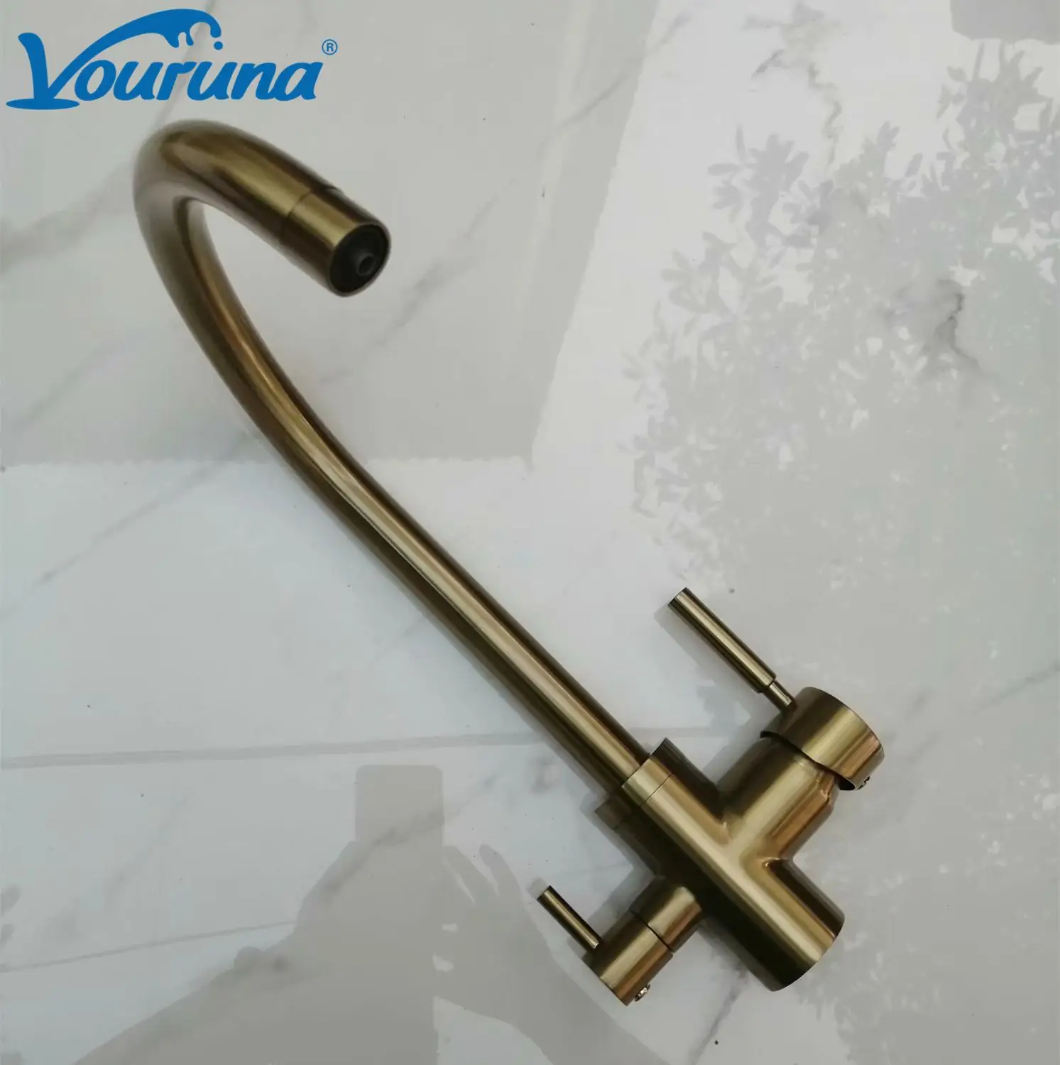 Кран для питьевой воды Vouruna трехсторонний смеситель кухни с фильтром матовый