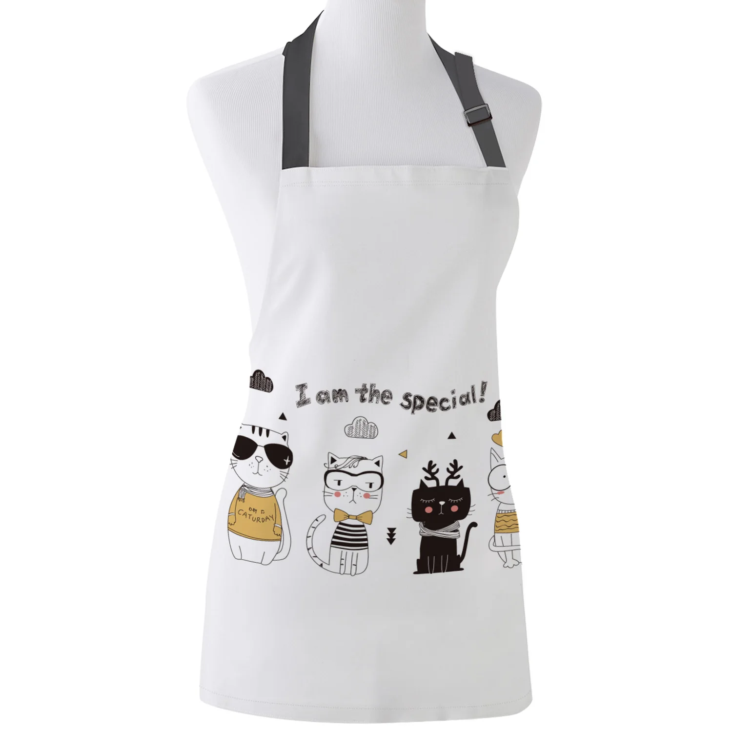 

Cute Animal Cat Apron Adult Kids Bibs Home Cooking Baking Restaurant Kichen Aprons for Woman Cleaning Apron