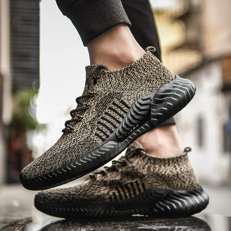 New Arrvial Summer Men Sneakers Breathable Slip-on Sock Walking Sport Shoes Comfortable Lightweight Casual Big Size 45 |