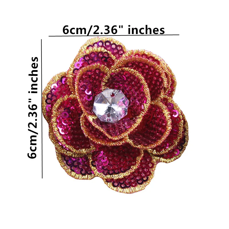 Аппликация для одежды с вышитыми цветами и бисером B273