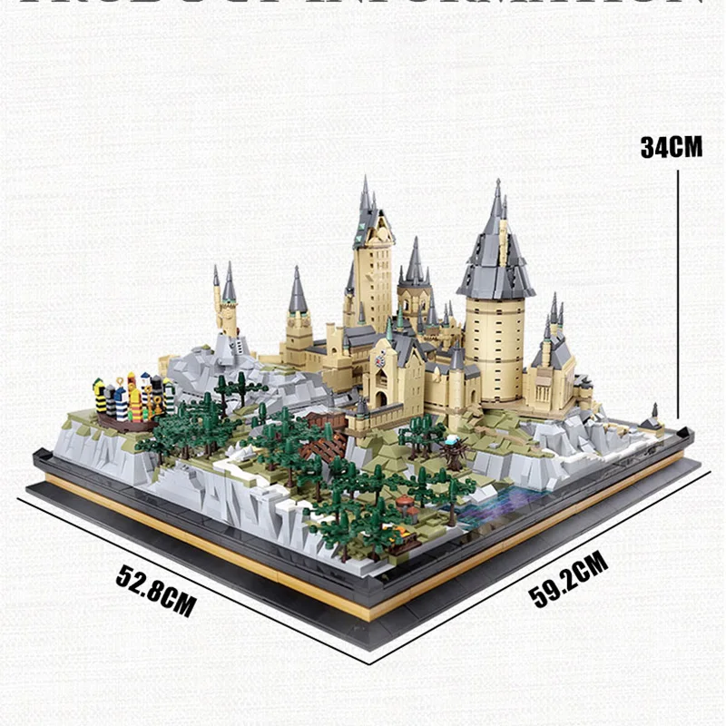 

MK 22004 Movie Castle Magic School Model Building Blocks Bricks Creative Highly Restored Street Toys for Kids Christmas Gifts