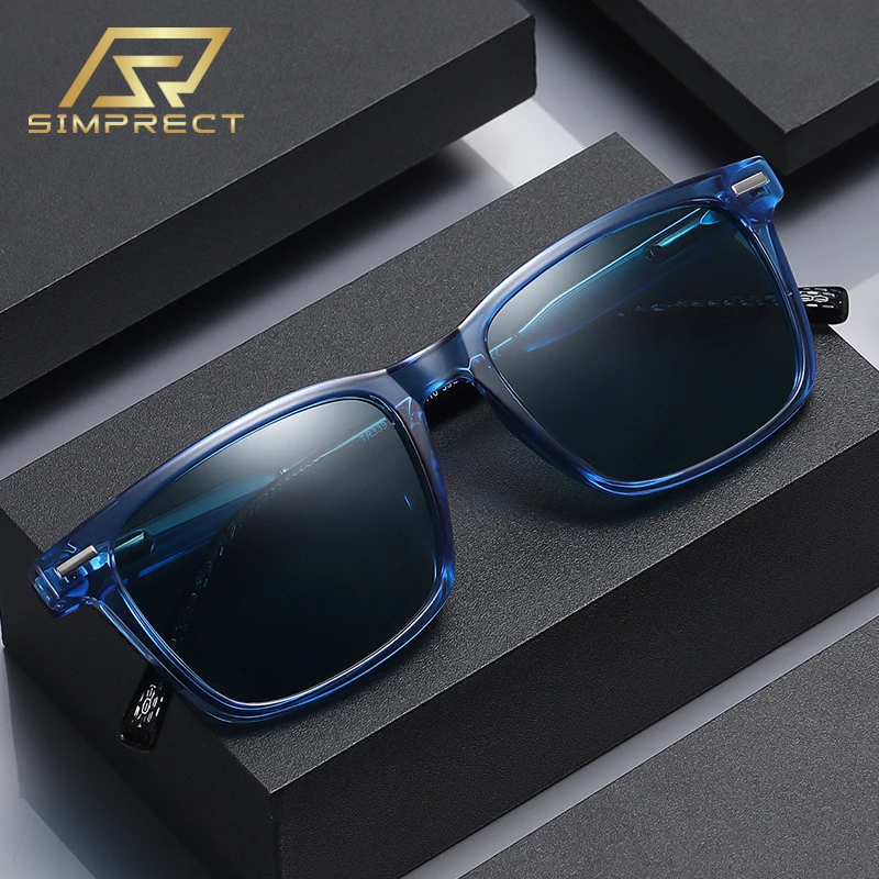 

SIMPRECT Polarized Sunglasses For Men 2021 UV400 High Quality Designer Fashion Vintage Retro Square Rectangle Sun Glasses Man