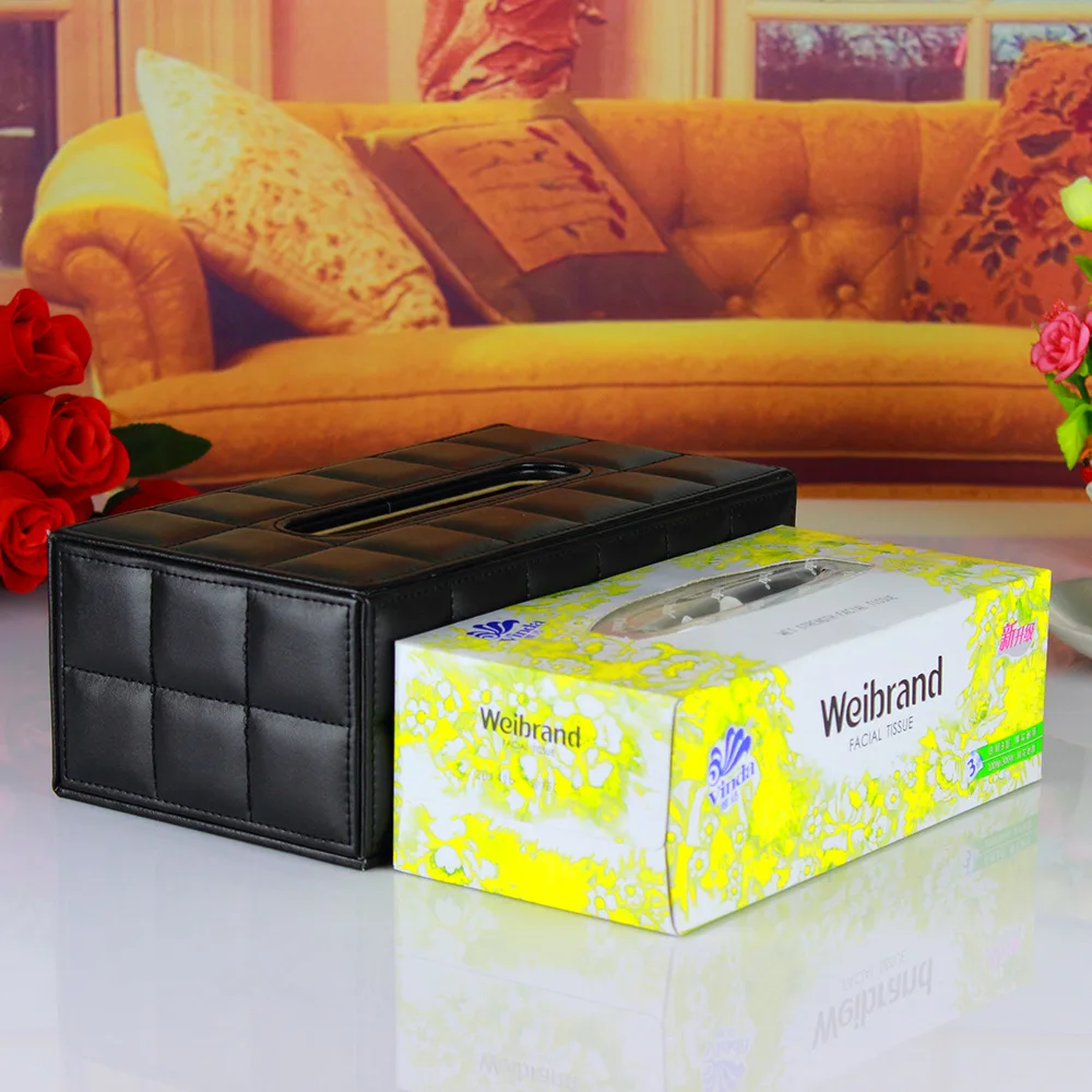 

Simple PU Tissue Box Rectangle Paper Towel Holder Desktop Napkin Storage Container Kitchen Tissue Tray For Home Office