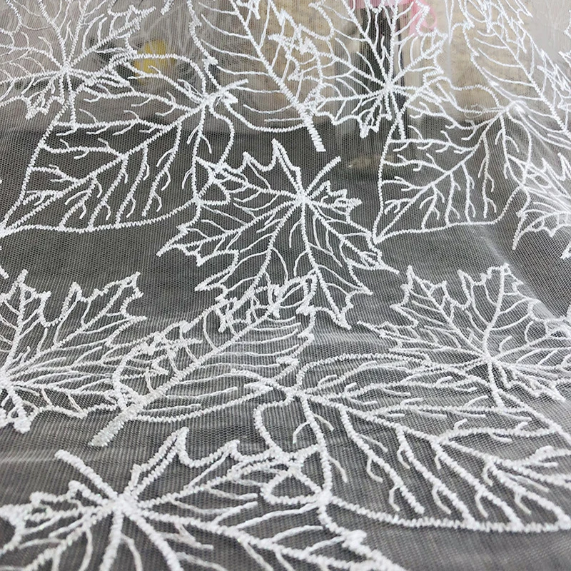 Ширина 128 см 5 стилей белая кружевная вышивка жаккард мягкая фатиновая ткань