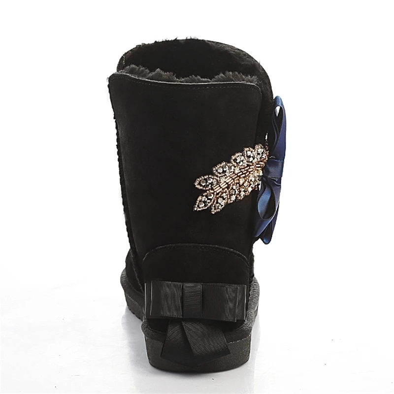 Женские Австралийские кожаные сапоги ручной работы зимние в британском стиле с