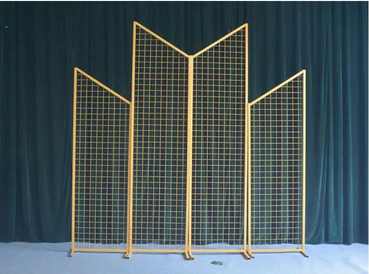

4pcs wedding wrought iron grid background shelf