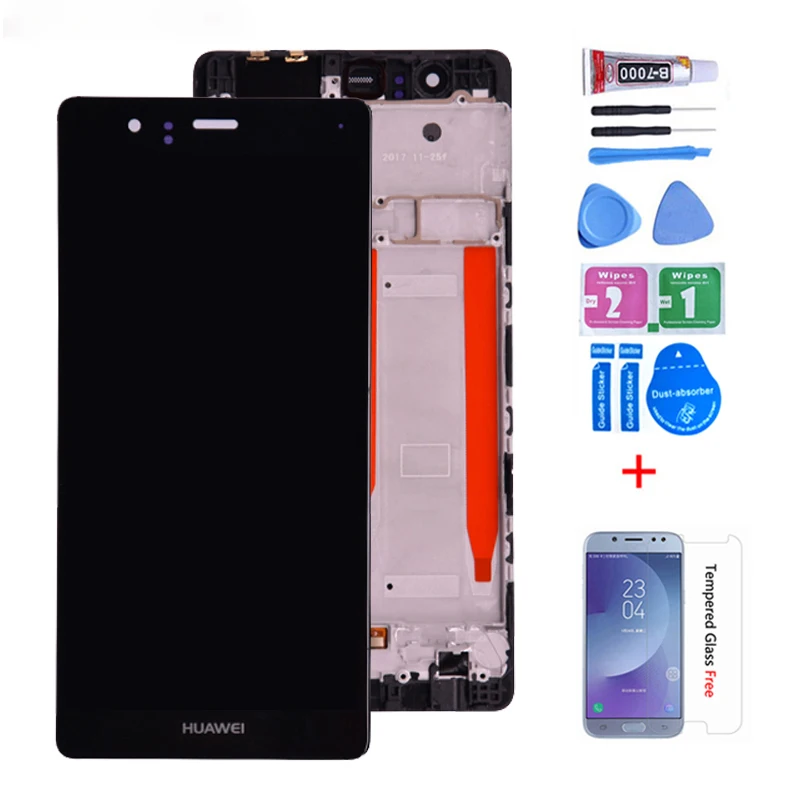 5,2 '' для huawei P9 lcd дисплей с кодирующий преобразователь сенсорного экрана в сборе с рамкой Черный Белый Золотой P9 lcd без рамки