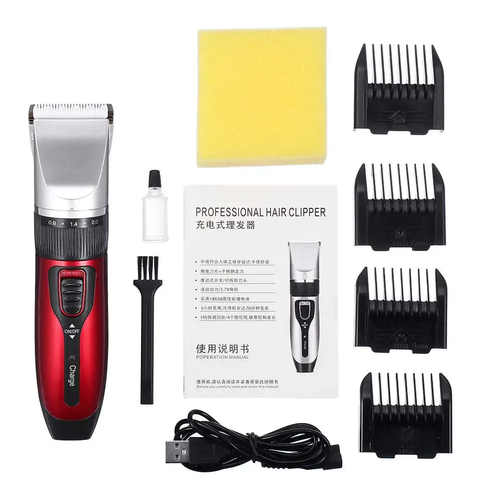 

Professional Electric Hair Trimmer Rechargeable Hair Clipper Length Adjustable Hair Cutting Machine Barber Men Children Haircut