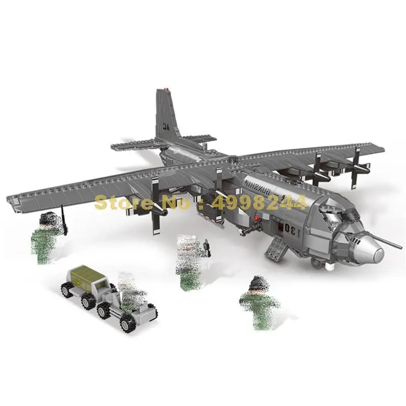 Xb06023, 1713 шт., Военная серия, 130, воздушный Канонерский набор, строительные блоки, 3 фигурки, кирпичи, игрушки