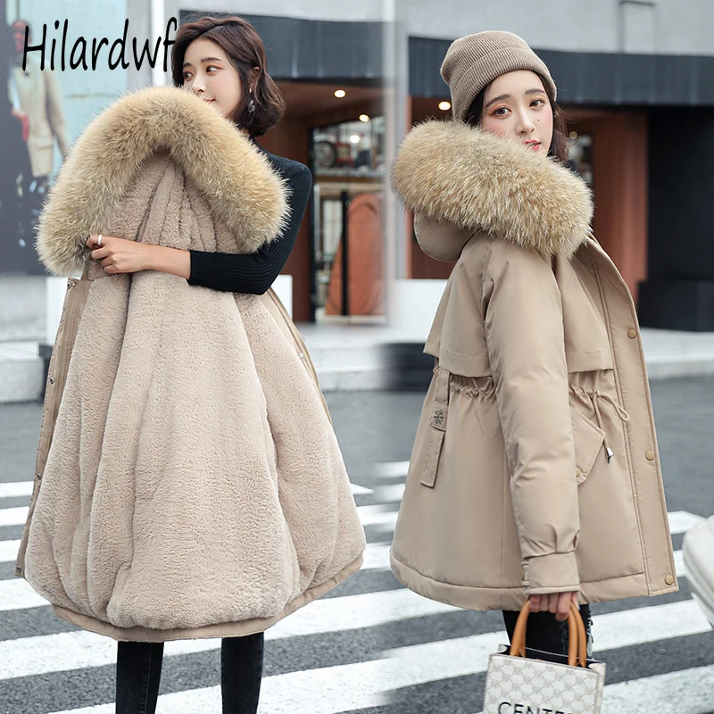 

Hilardwf The New Down Jacket Women's Office Lady Style Overcomes Cotton The For Heavy Hair Collar Shows Thin Thick Parka Coat