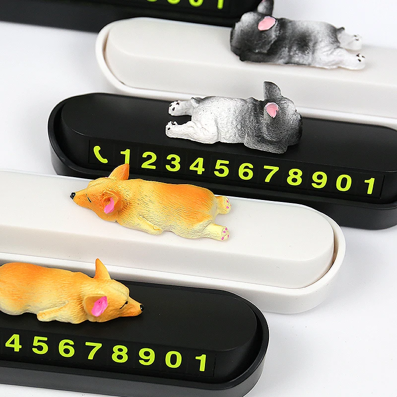 

Car Phone Number Night Luminous Bulldog Temporary Parking Card Phone Number Car Plate Car Accessories Styling Car Sticker